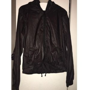 Lightweight black windbreaker